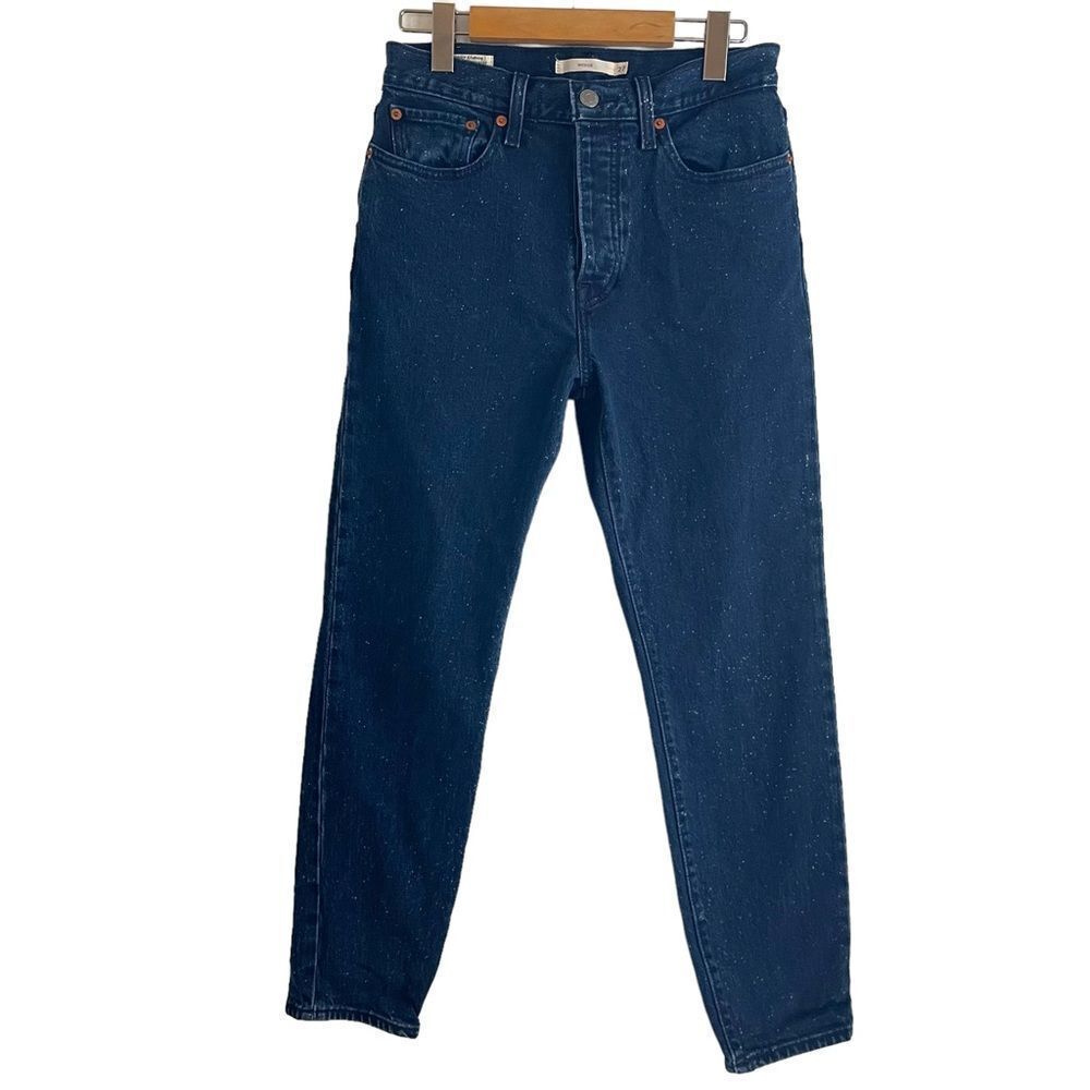 Levis Premium Denim Wedgie Dark Wash High Waist Speckled Jeans Size 27